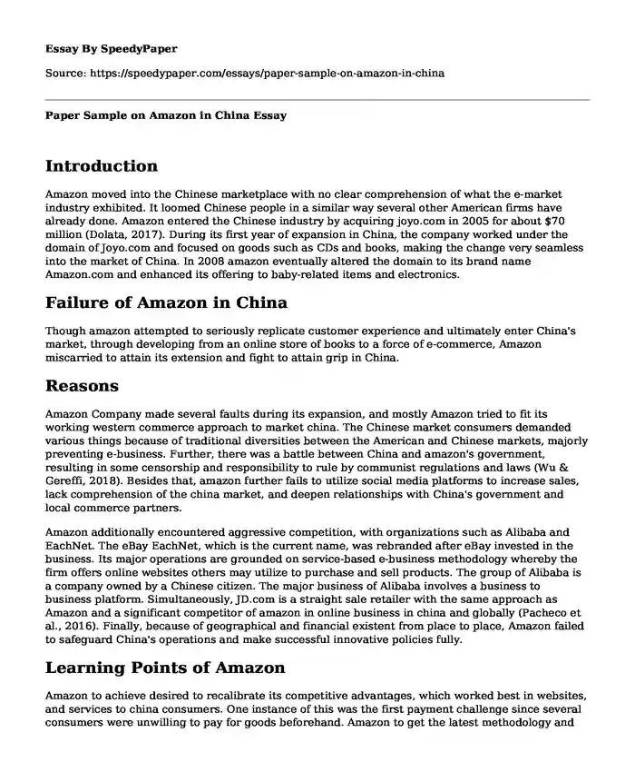 Paper Sample on Amazon in China
