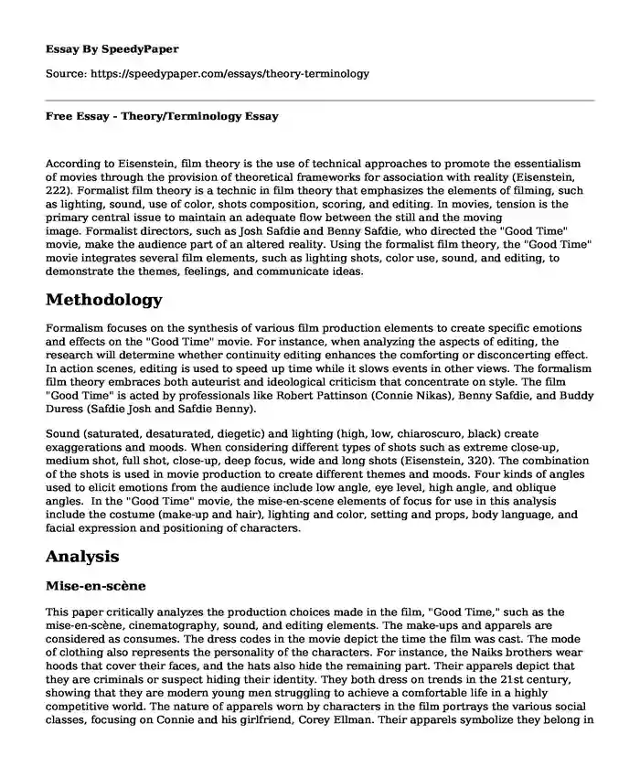 Free Essay - Theory/Terminology