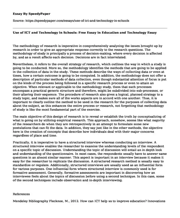Use of ICT and Technology in Schools: Free Essay in Education and Technology