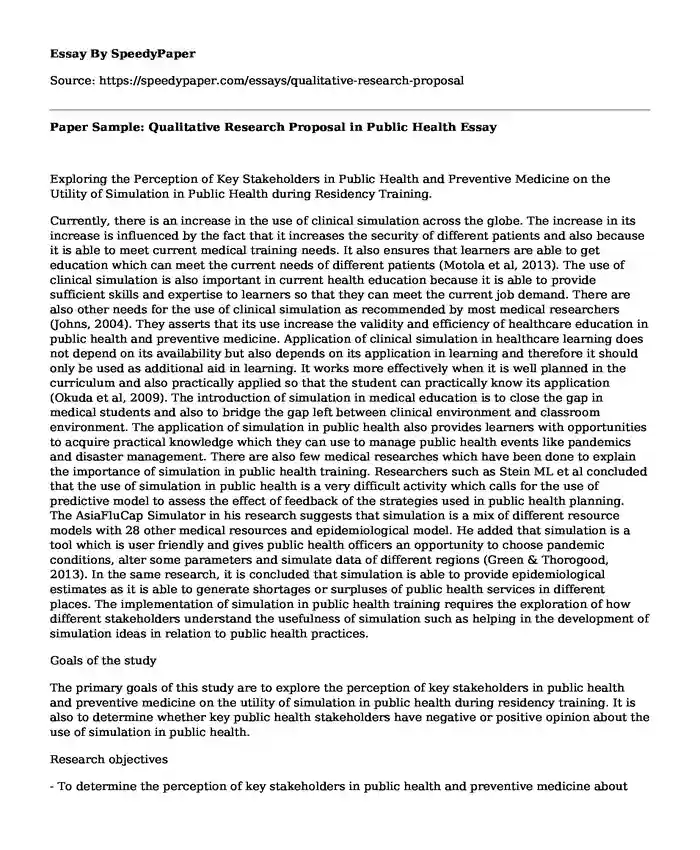 research proposal sample qualitative