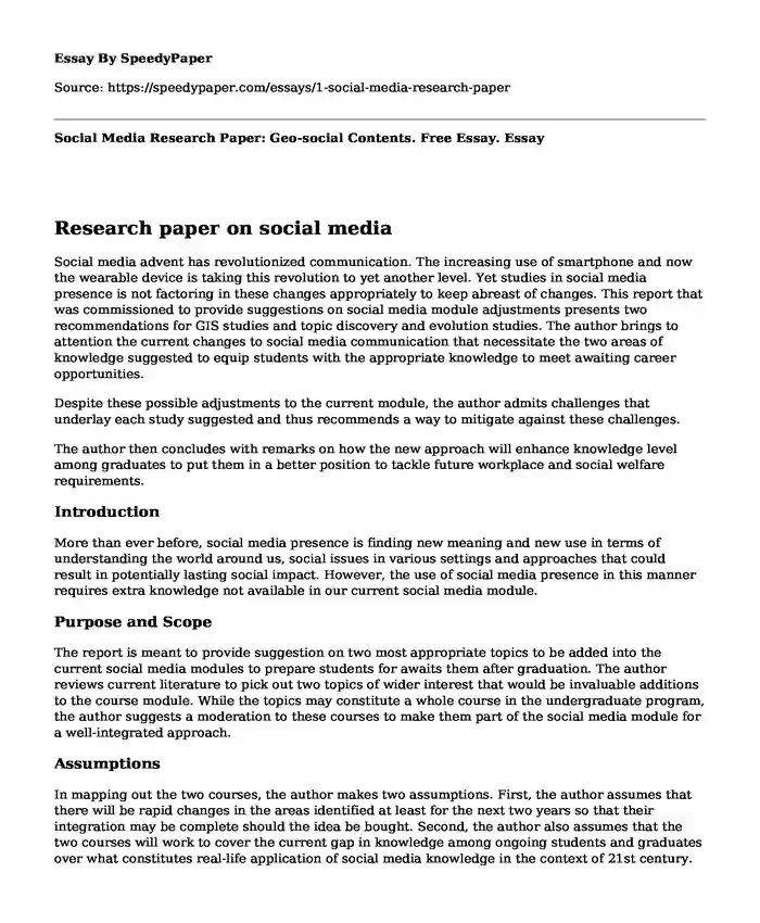 social media as a new market research paper