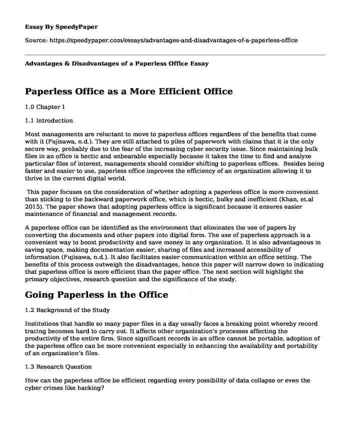 Advantages & Disadvantages of a Paperless Office