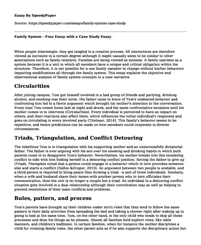 family case study format