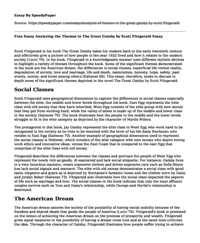 the great gatsby thesis pdf