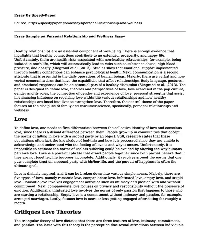 essay about harmonizing relationship