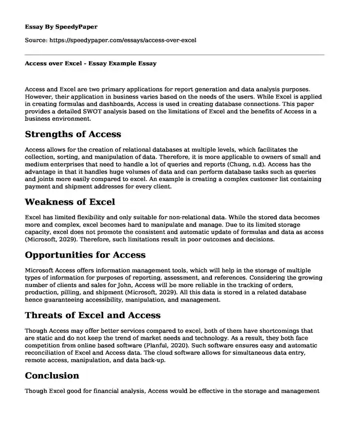 example of a swot paper