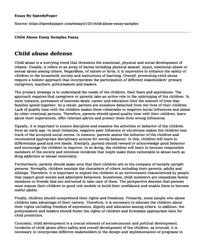 essay on child abuse in pakistan