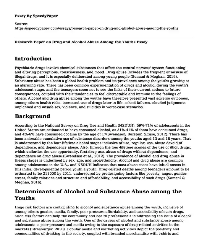 research papers on drug abuse