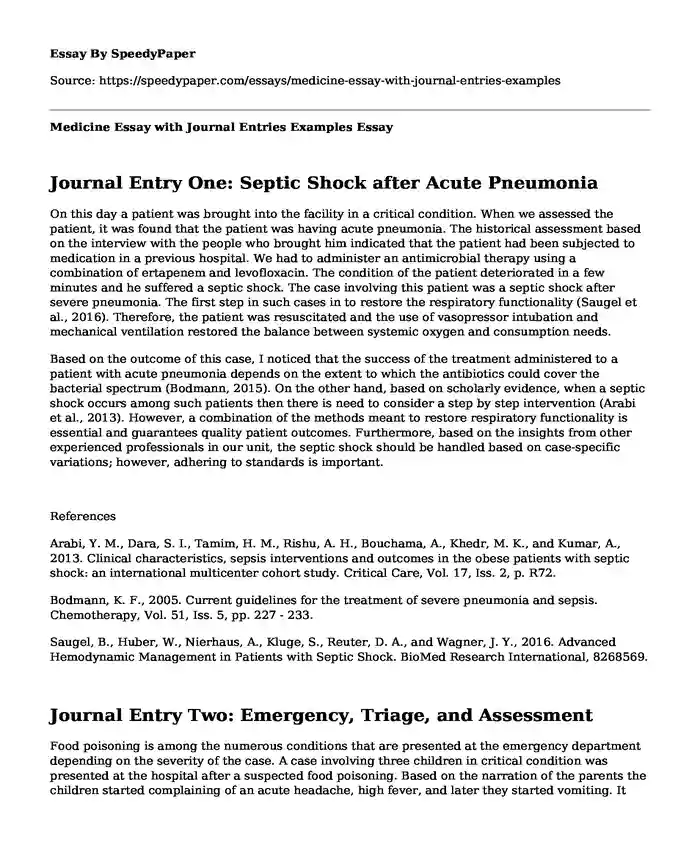 medical journal essay