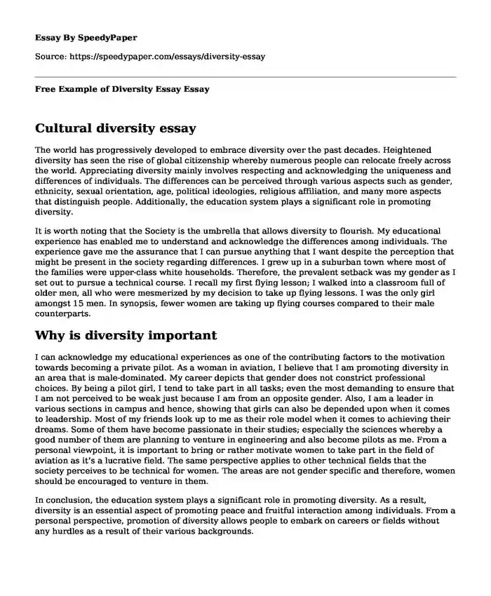 diversity essay for graduate school sample