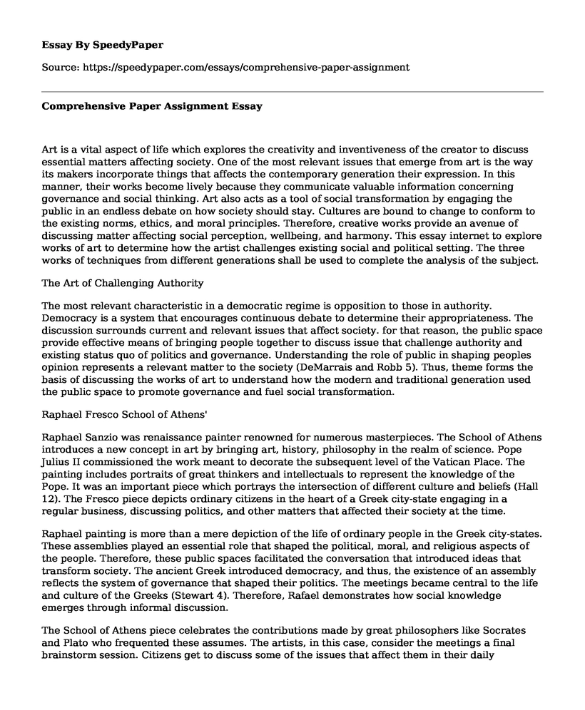 Comprehensive Paper Assignment