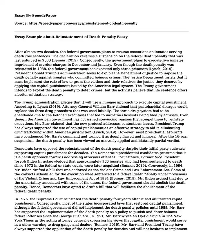 thesis statement against capital punishment