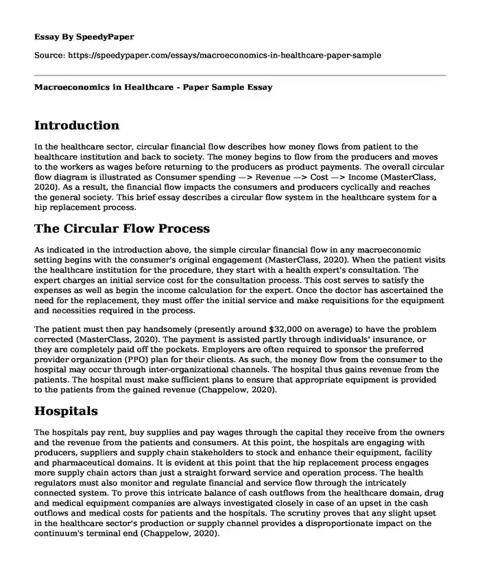 Macroeconomics in Healthcare - Paper Sample