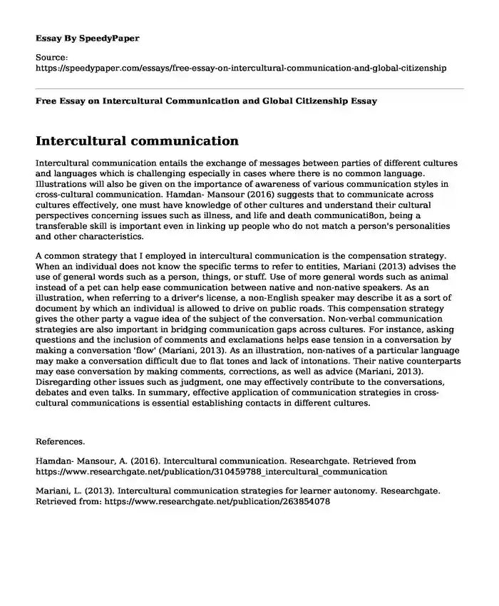 essay topics on intercultural communication