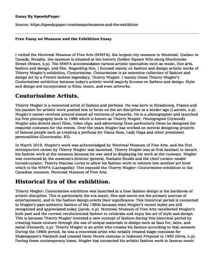 Free Essay on Museum and the Exhibition