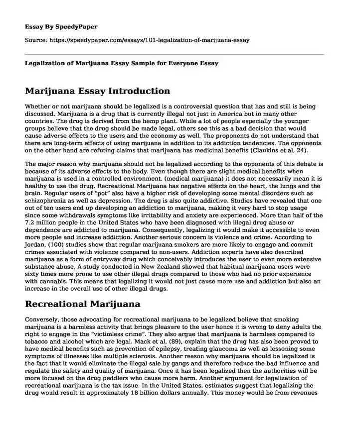 medical marijuana essay thesis