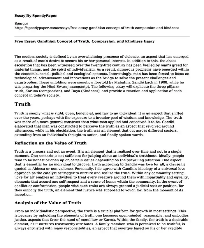 truth and compassion essay