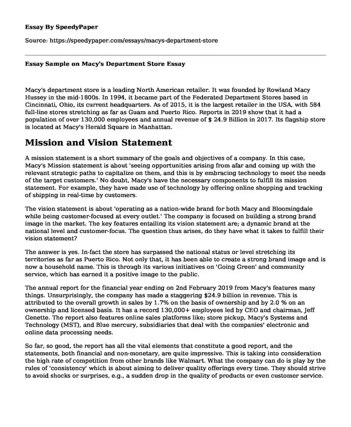 Louis Vuitton Company's Strategic Management Policies Essay Example [Free]