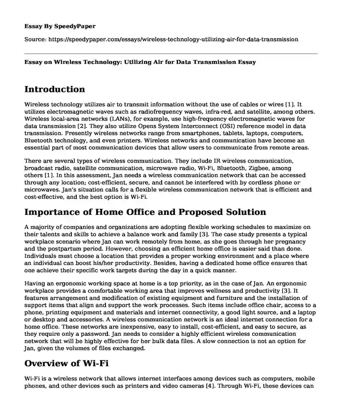 Essay on Wireless Technology: Utilizing Air for Data Transmission