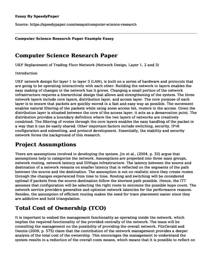 Computer Science Research Paper Example