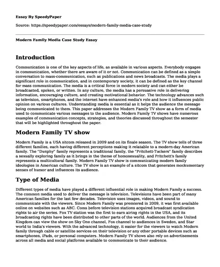 Modern Family Media Case Study