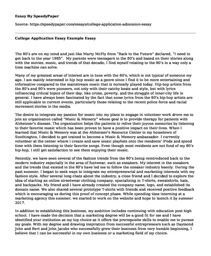 College Application Essay Example SpeedyPaper Com   College Application Admission Essay.webp