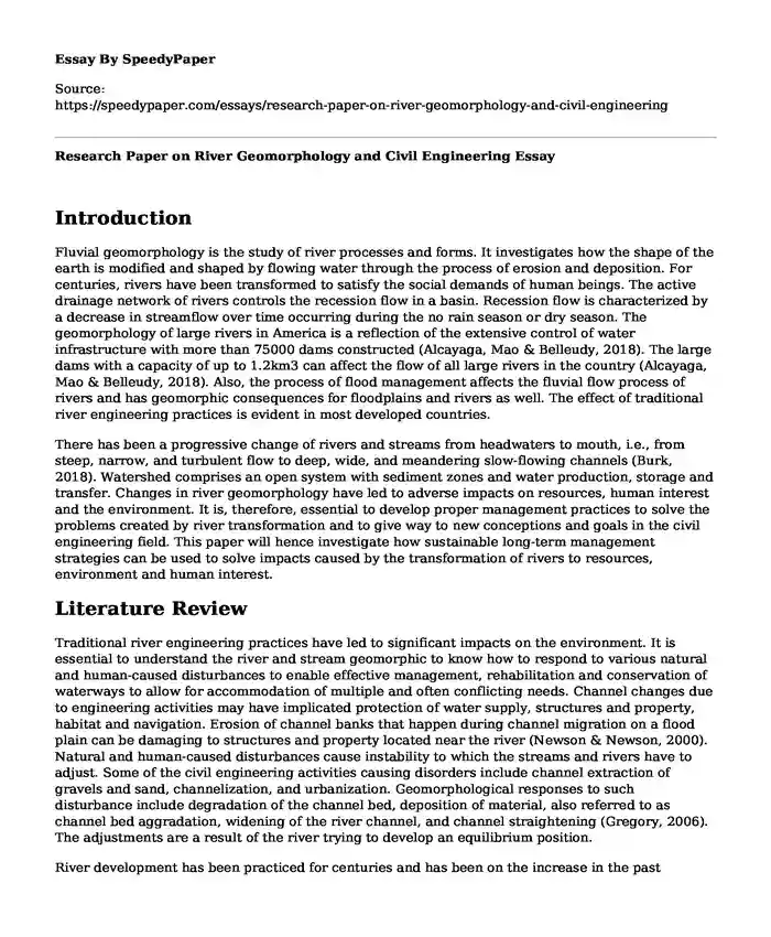 Research Paper on River Geomorphology and Civil Engineering