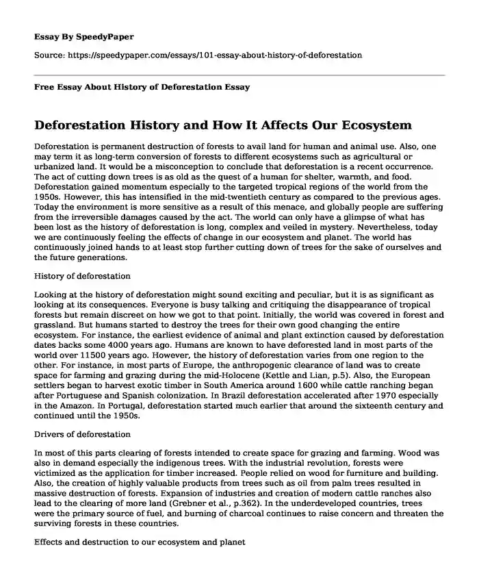 essay on deforestation and climate change