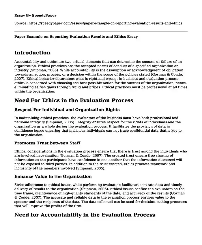 Paper Example on Reporting Evaluation Results and Ethics