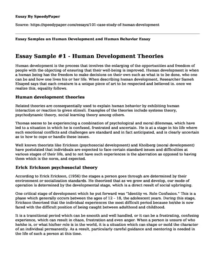 human development case study examples