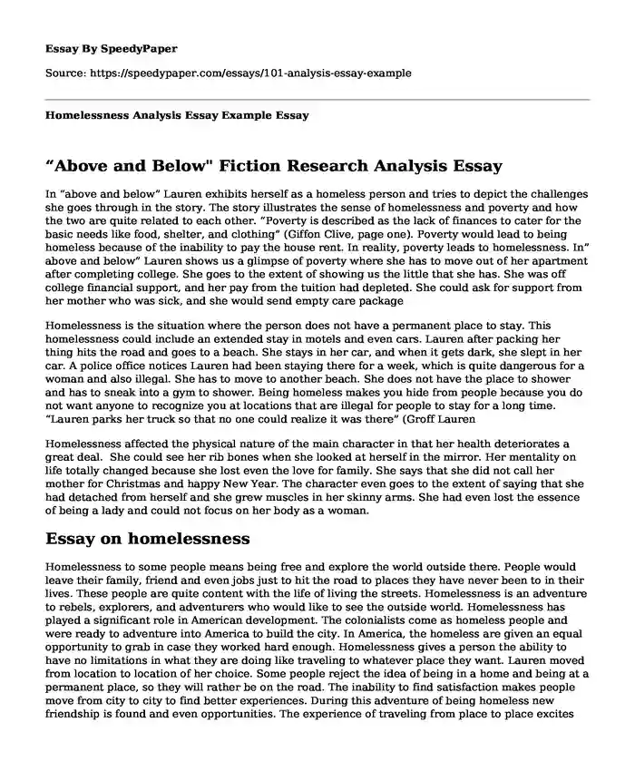 satire essay on homelessness