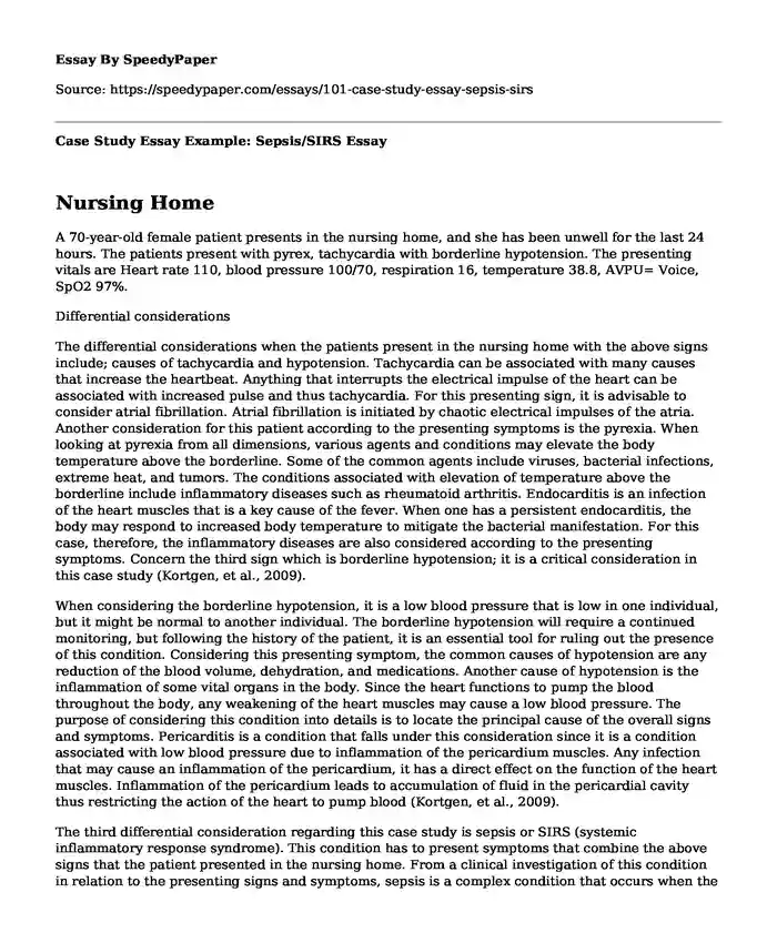 nursing care study essay