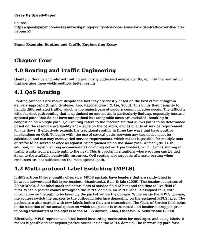 Paper Example: Routing and Traffic Engineering