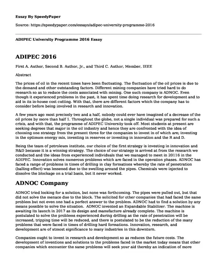 ADIPEC University Programme 2016