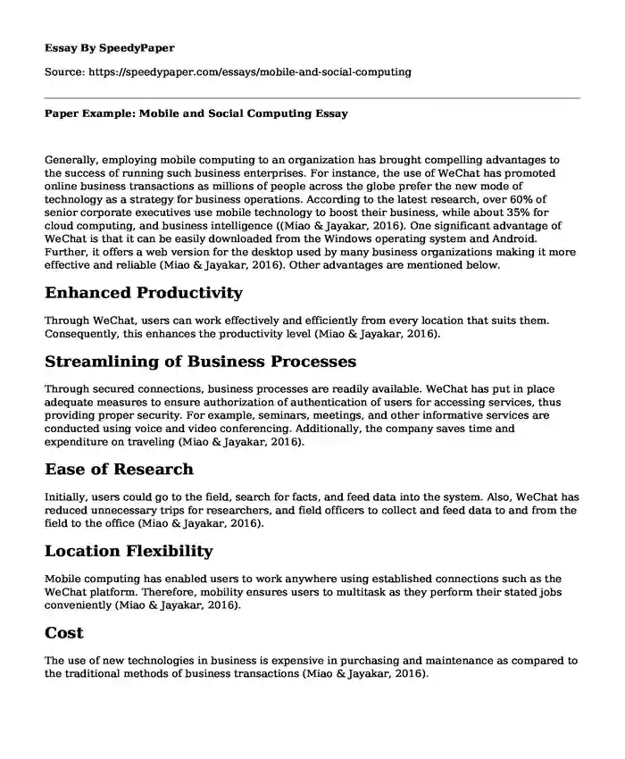 Paper Example: Mobile and Social Computing