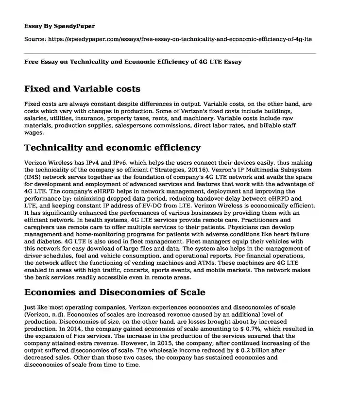 Free Essay on Technicality and Economic Efficiency of 4G LTE