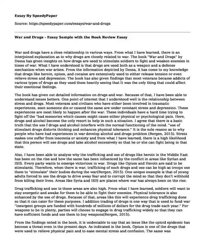 war on drugs campaign essay