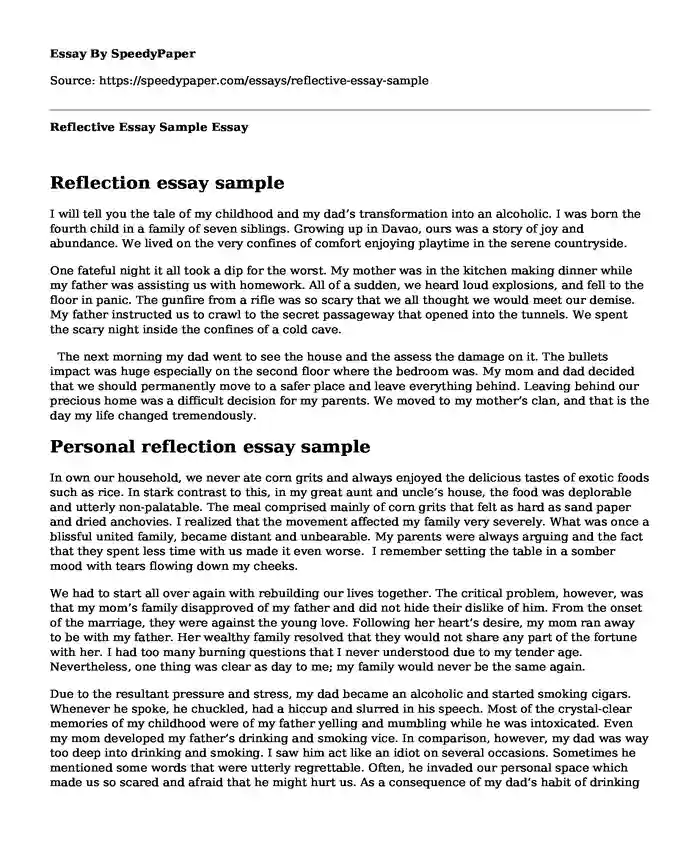 reflective essay about traveling