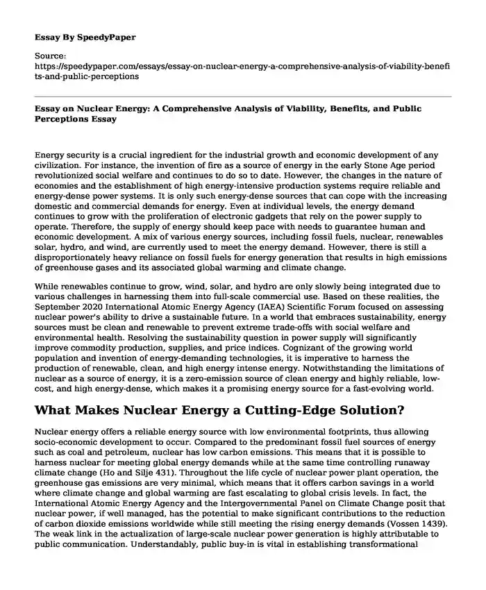 nuclear energy essay 1000 words
