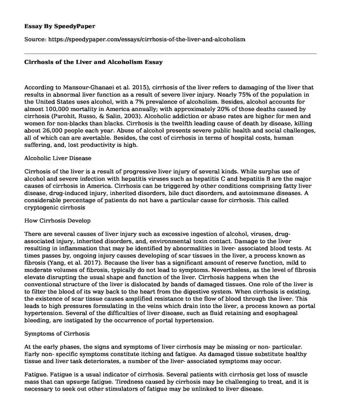 Cirrhosis of the Liver and Alcoholism